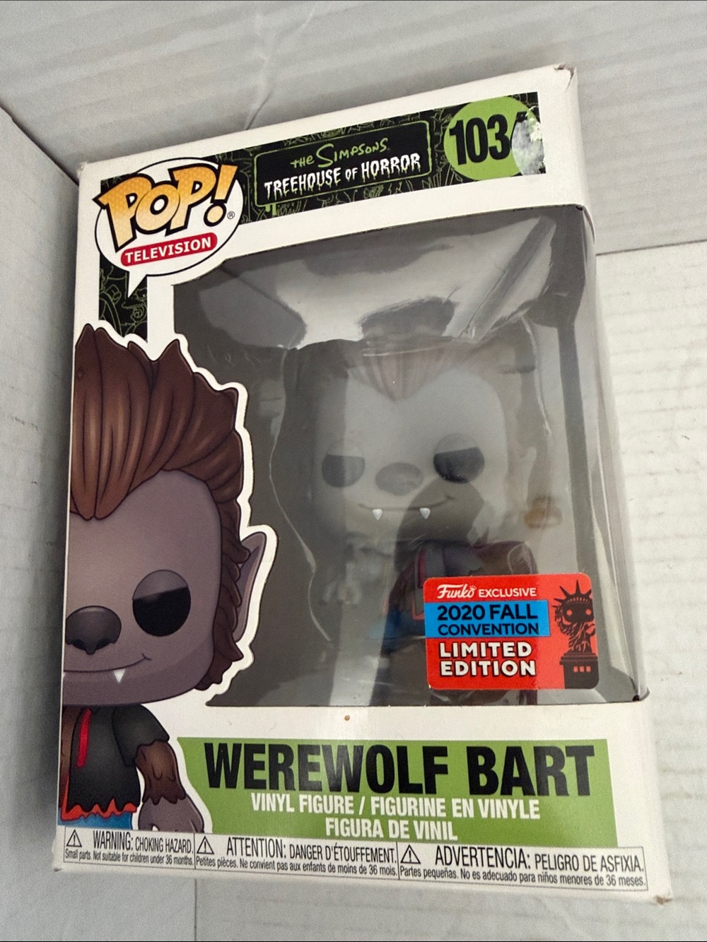 Funko POP! The Simpsons Werewolf Bart #1034 2020 Fall Convention New